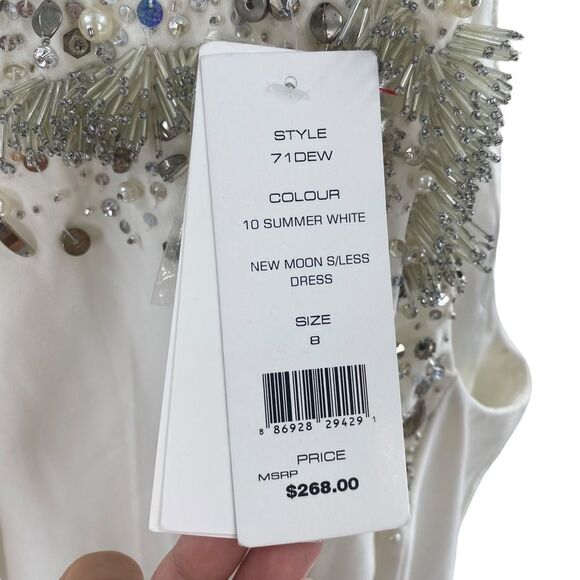 French Connection‎ Size 8 New Moon Beaded White Mini Dress Lined NWT - Picture 2 of 13